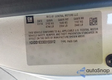 2014 Cadillac Cts Premium из США, поврежденный, VIN 1G6DD1E33E0155912